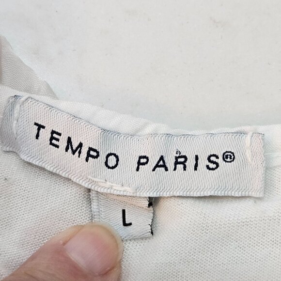 Tempo Paris Blouse Size Large Silk White Floral Lace Fairy Whimsy - Picture 7 of 13